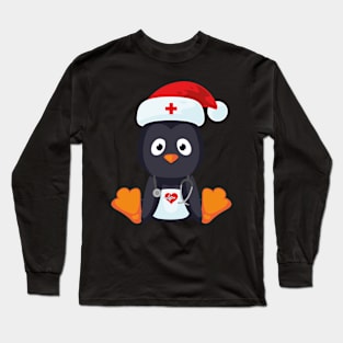 Cute Penguin Nursing Gifts For Nurse Funny Christmas Long Sleeve T-Shirt